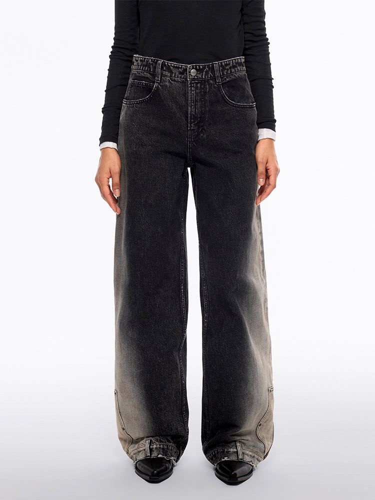 Gradient Low-Rise Wide-Leg Jeans