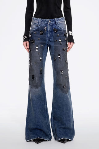 Beaded Flared Jeans