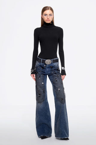 Beaded Flared Jeans