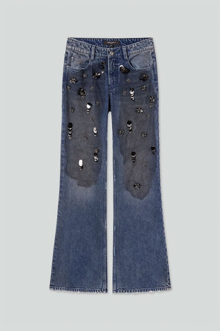 Beaded Flared Jeans