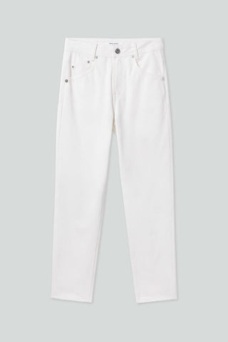 White Low Rise Cashmere-Blend Jeans