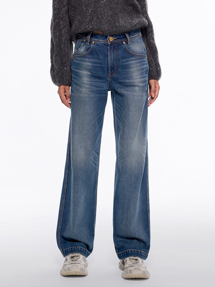 Straight-Leg Mid-Rise Jeans