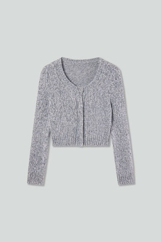 Crew Neck Cropped Cardigan