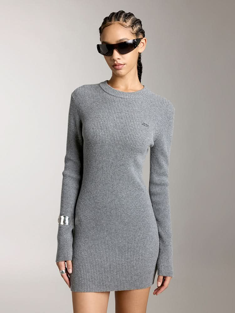 Slim Fit Wool-Blend Dress