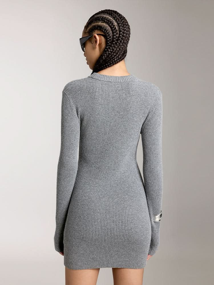 Slim Fit Wool-Blend Dress