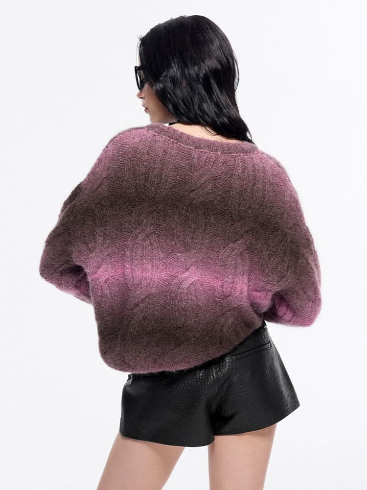 Gradient Cropped Sweater