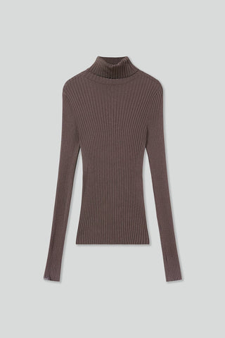 High Collar Slim Fit Knit Top