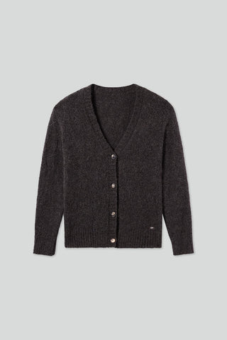 V-Neck Alpaca Knitted Cardigan