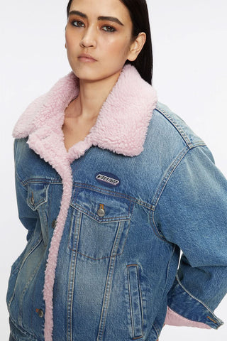 Shearling Collar Denim Jacket