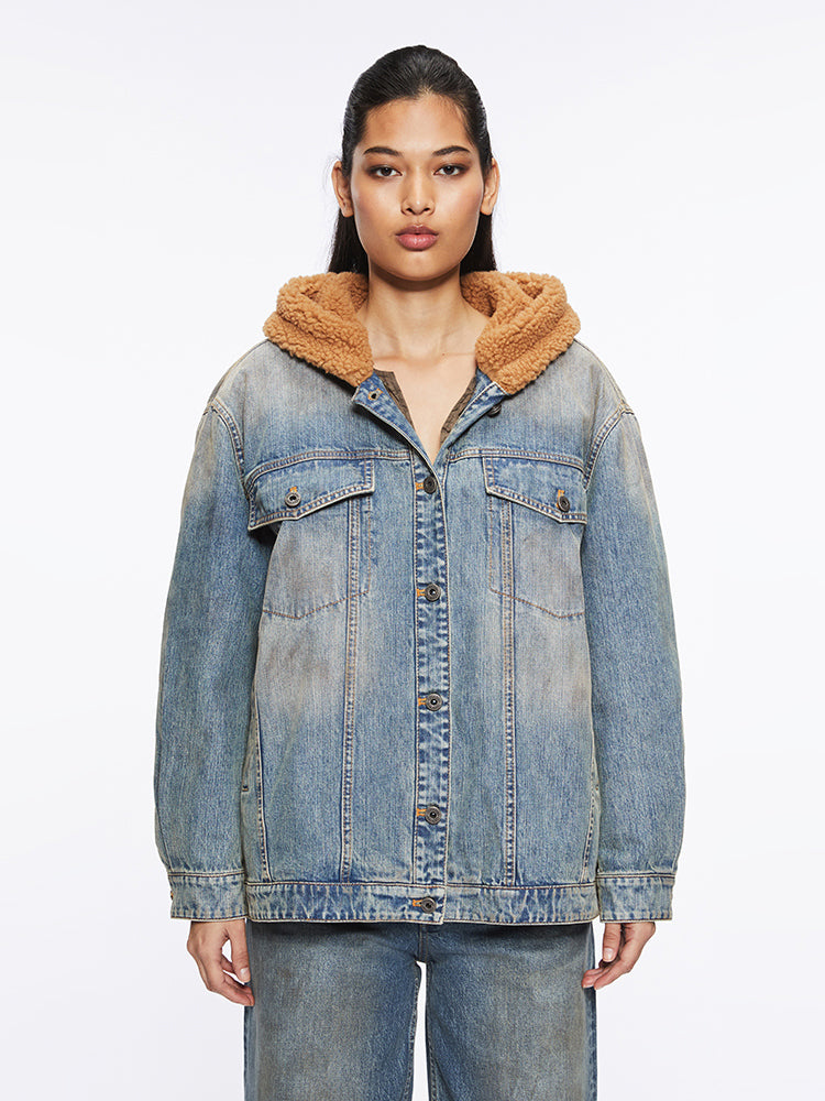 Detachable Denim Down Jacket