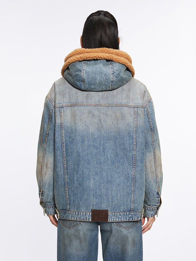 Detachable Denim Down Jacket