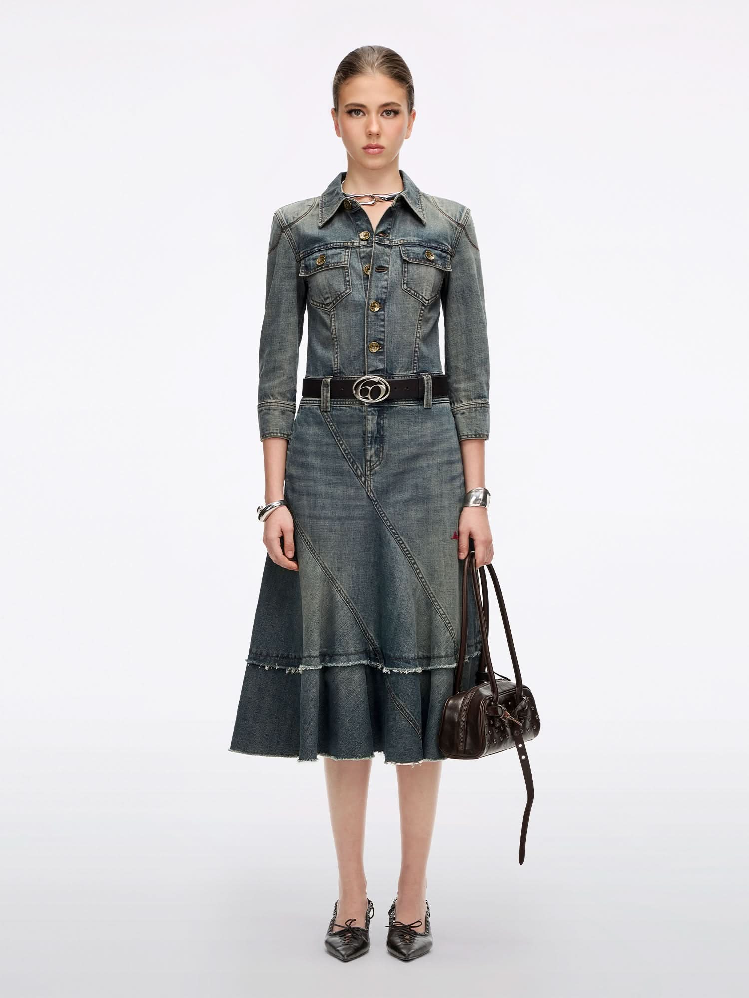 Distressed Denim Dress