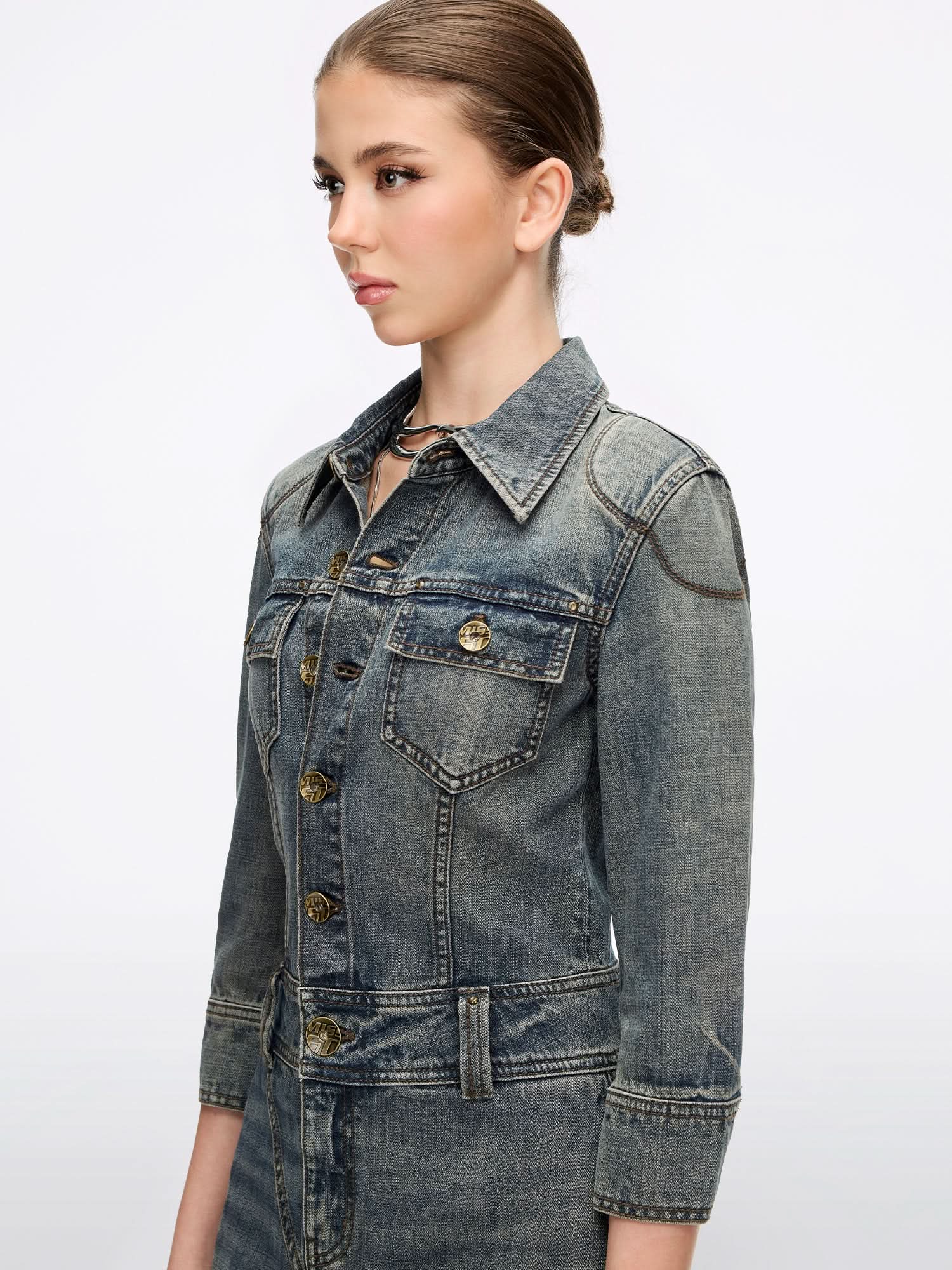 Distressed Denim Dress