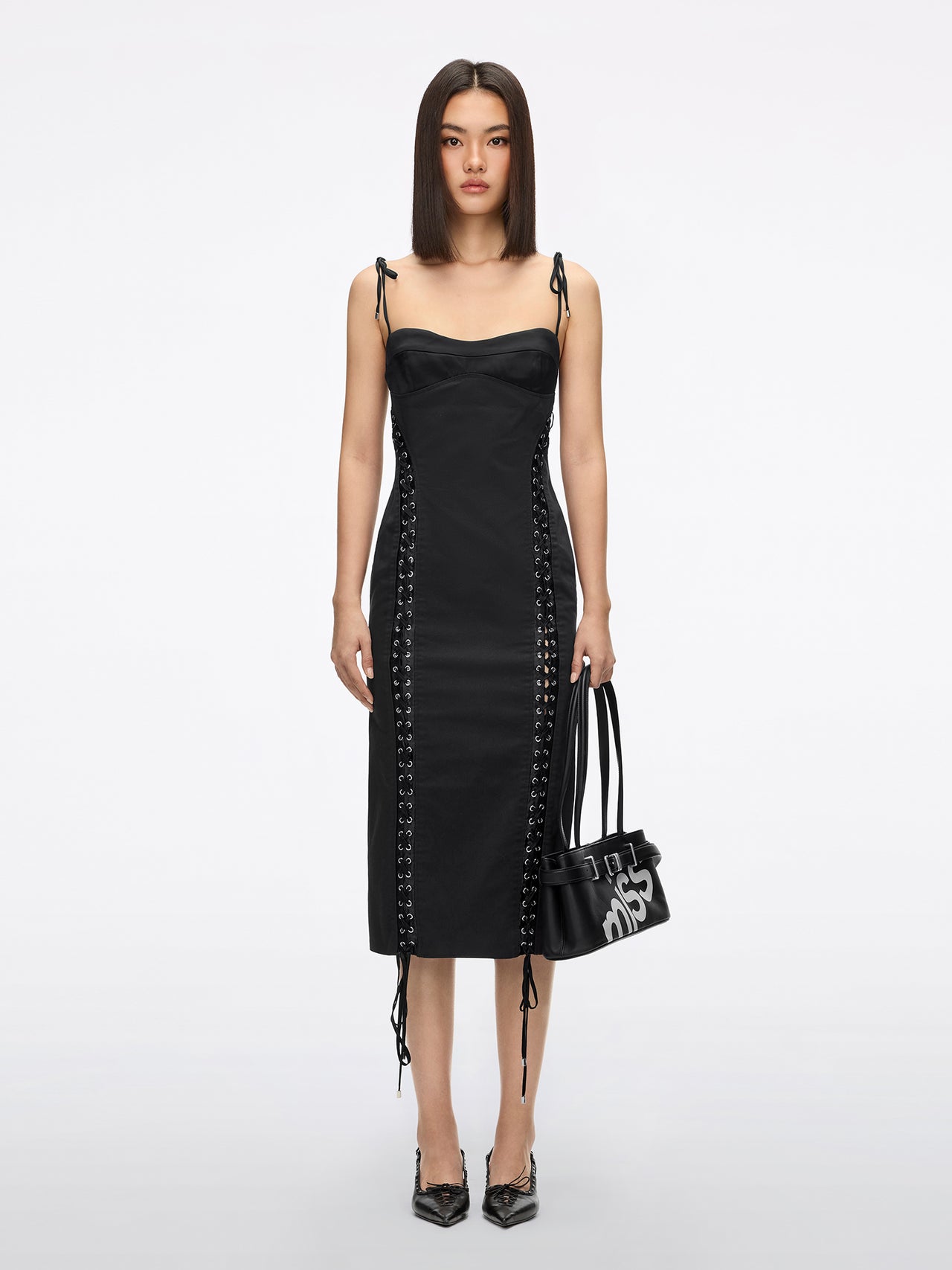 Lace-Up Detail Dress