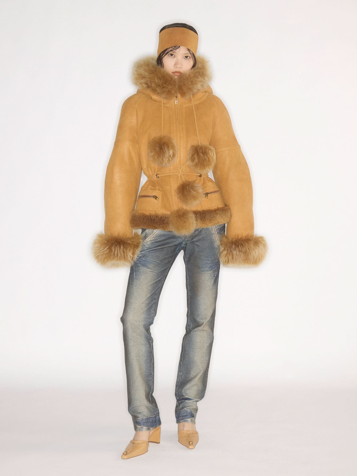 miss sixty ボアジャケット ブルゾン Hooded Fur Jacket - MISS SIXTY