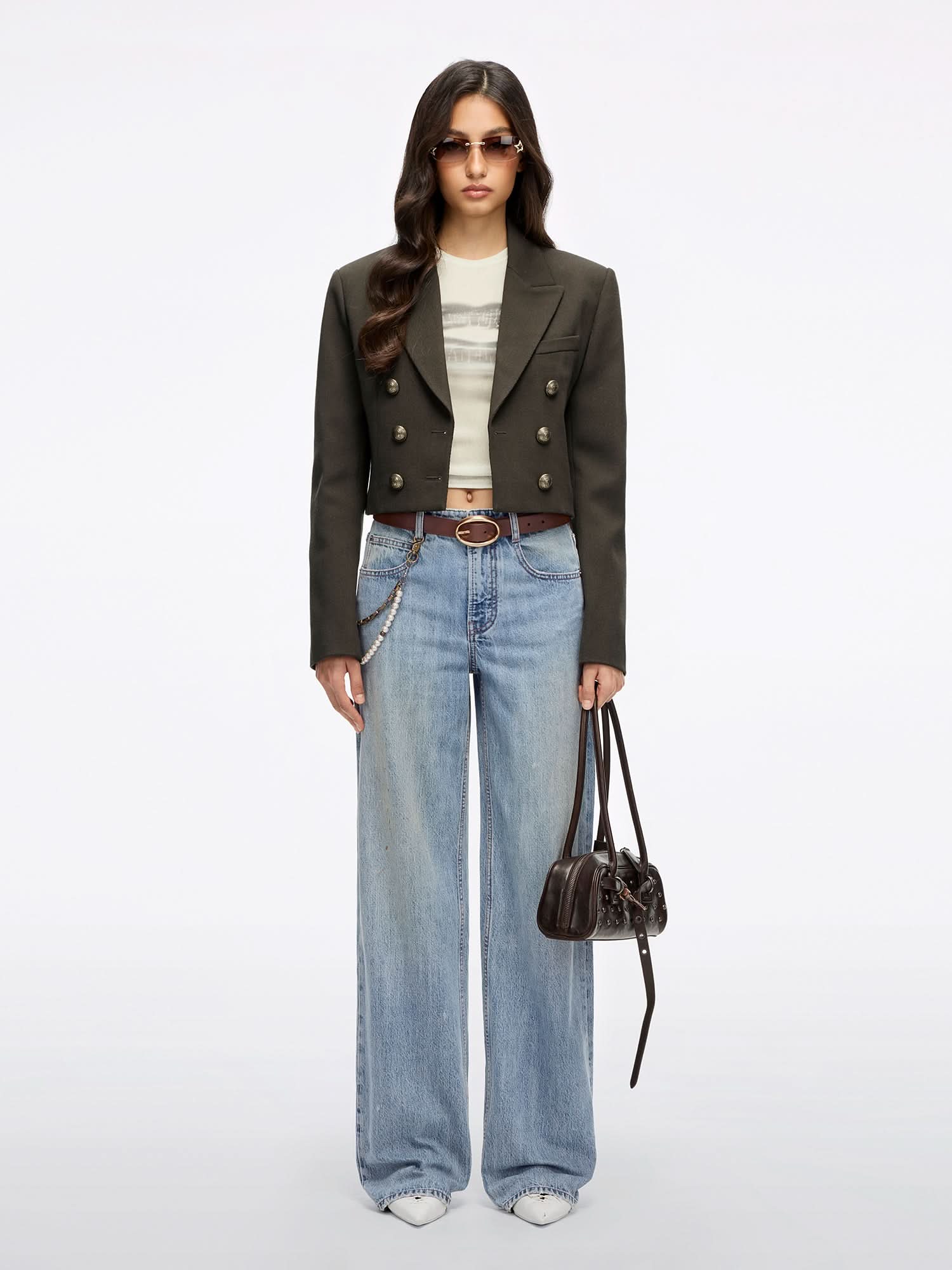 Beaded Straight-Leg Jeans