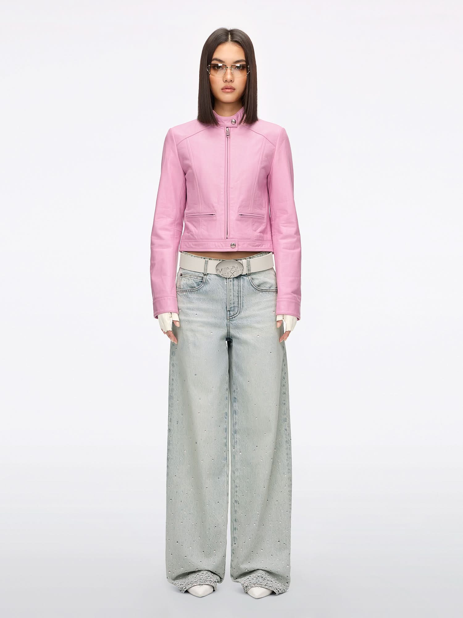 Rhinestone Straight-Leg Jeans