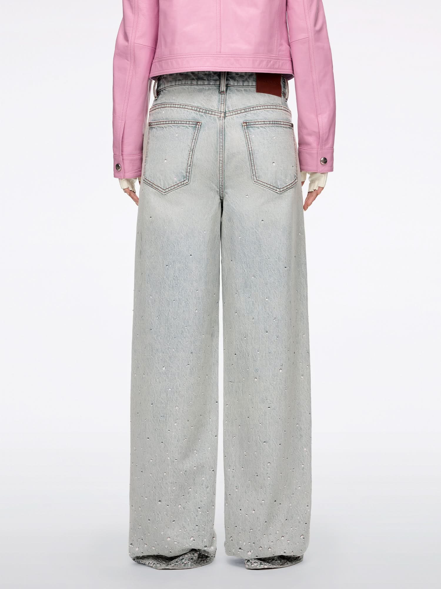 Rhinestone Straight-Leg Jeans