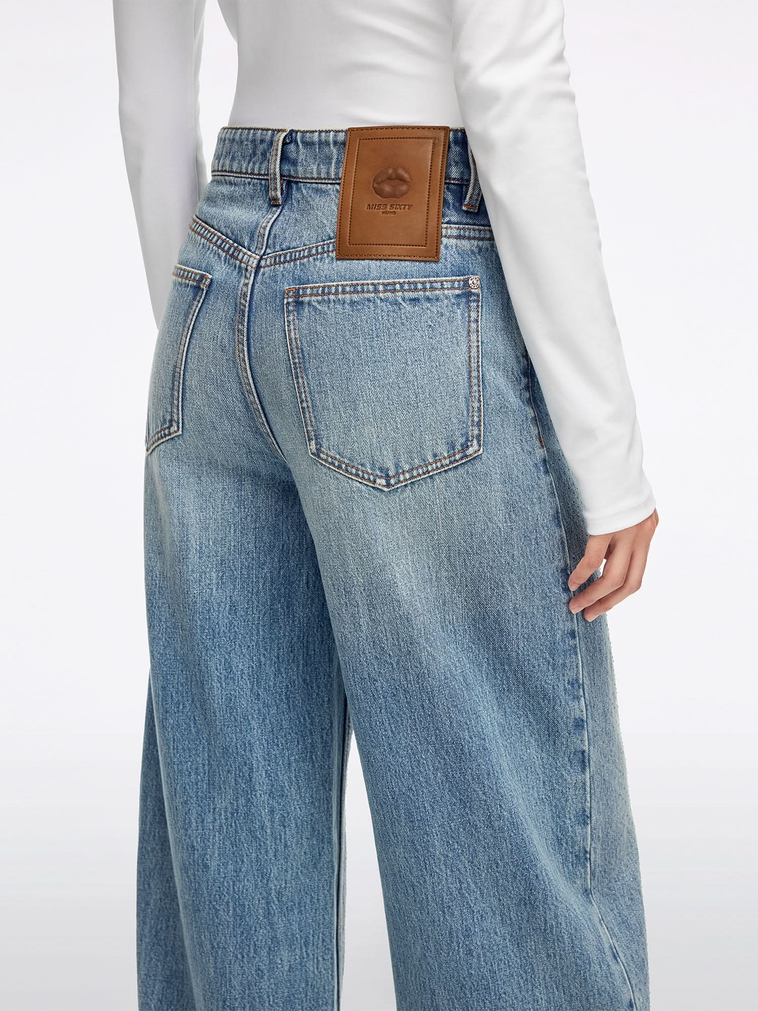 Rhinestone-Embellished Jeans