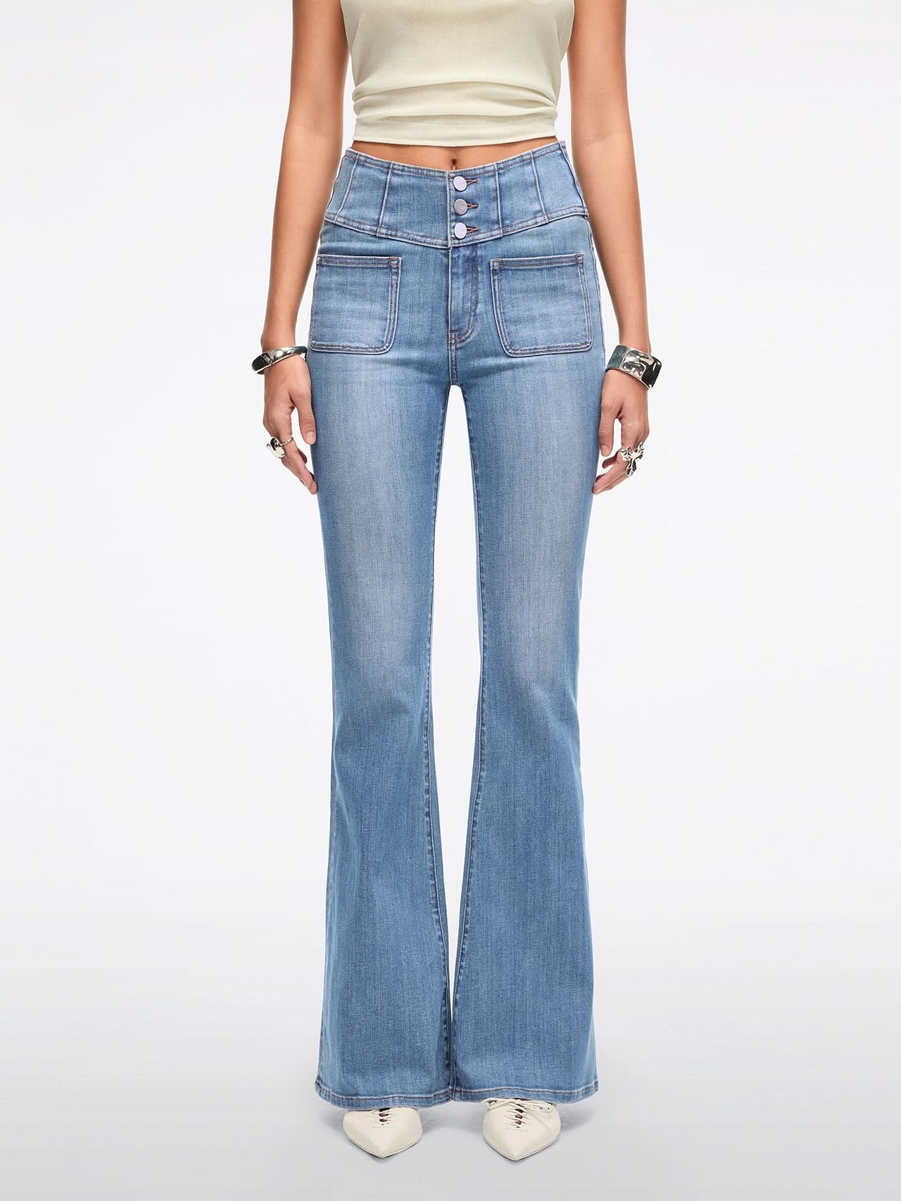 Slim Fit Flared Jeans-GLENDA PLUS 5