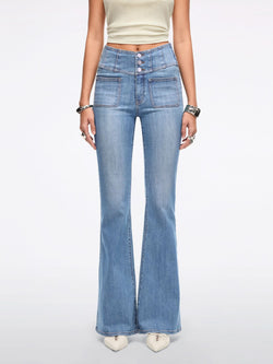 Slim Fit Flared Jeans-GLENDA PLUS 5