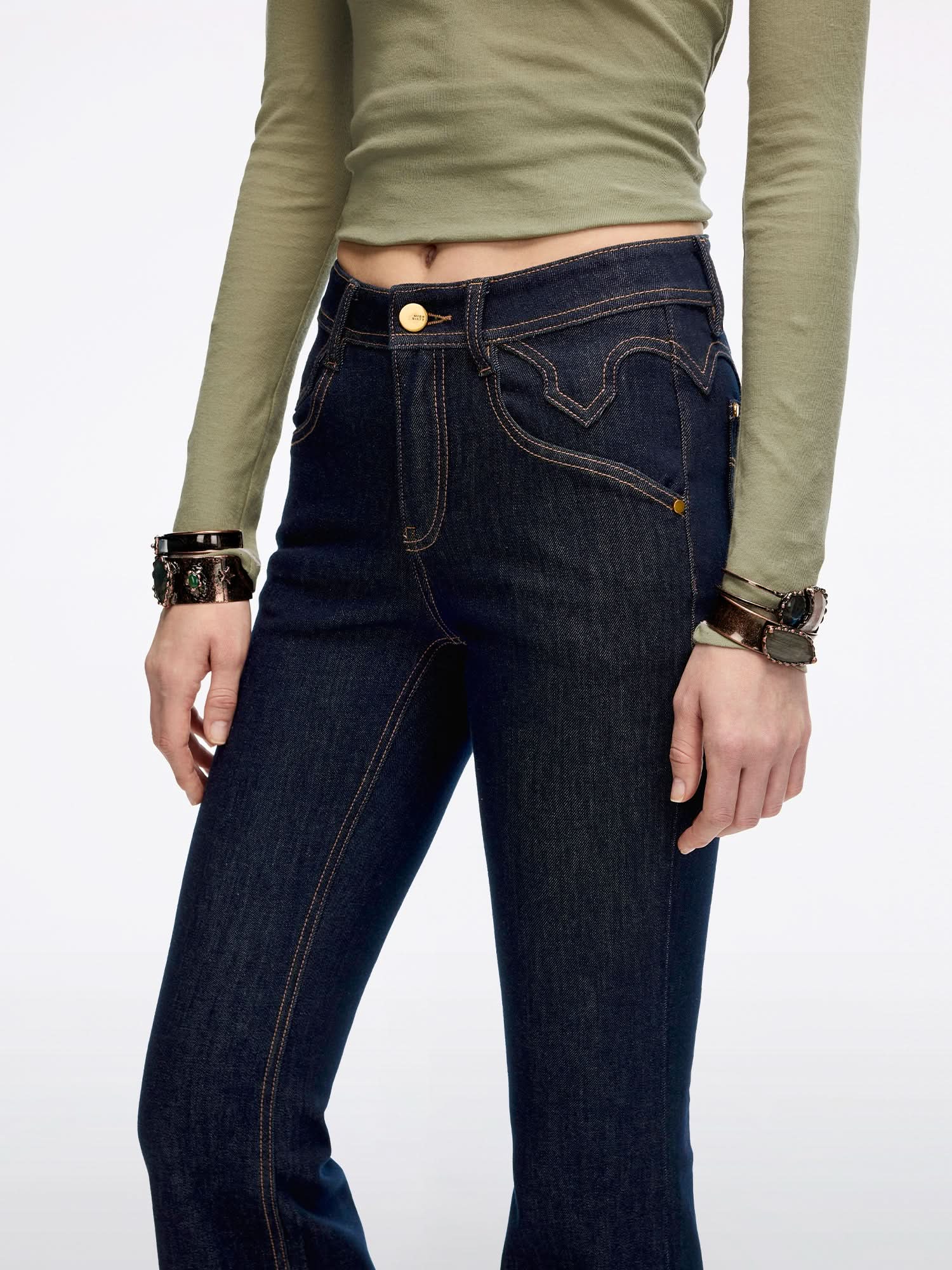 Slim-Fit Flared Jeans-BELLA