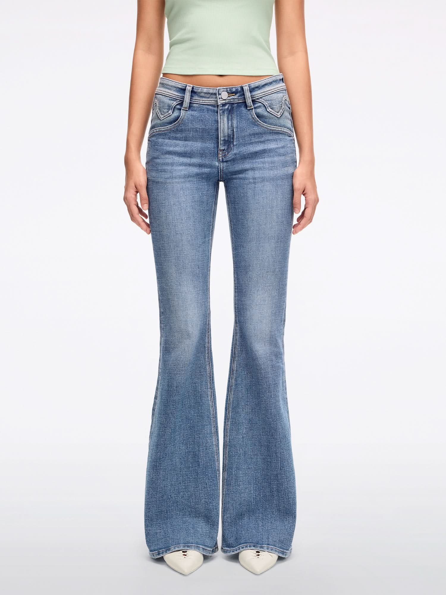 Slim-Fit Flared Jeans-BELLA