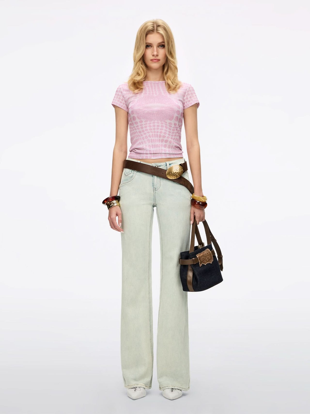 Distressed Flared Jeans-BELLA