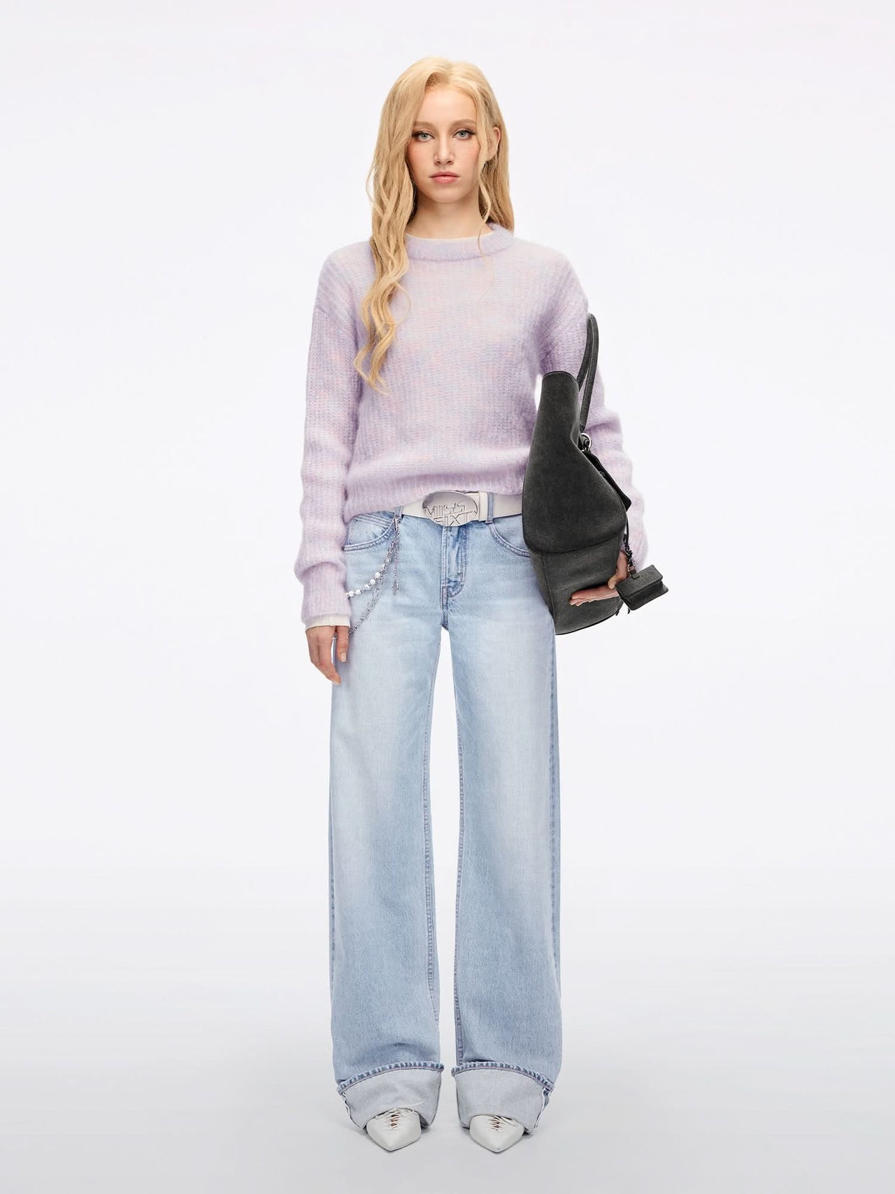 Distressed Straight-Leg Jeans