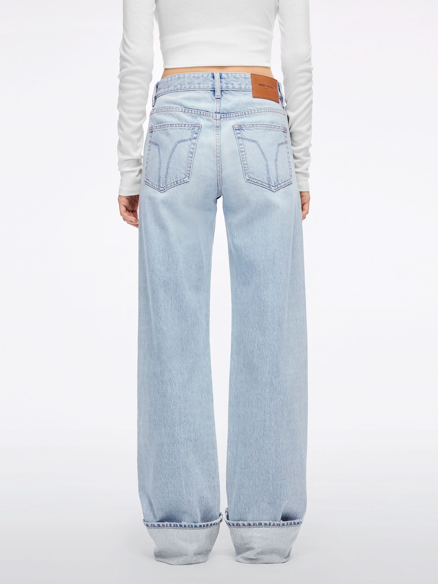 Distressed Straight-Leg Jeans