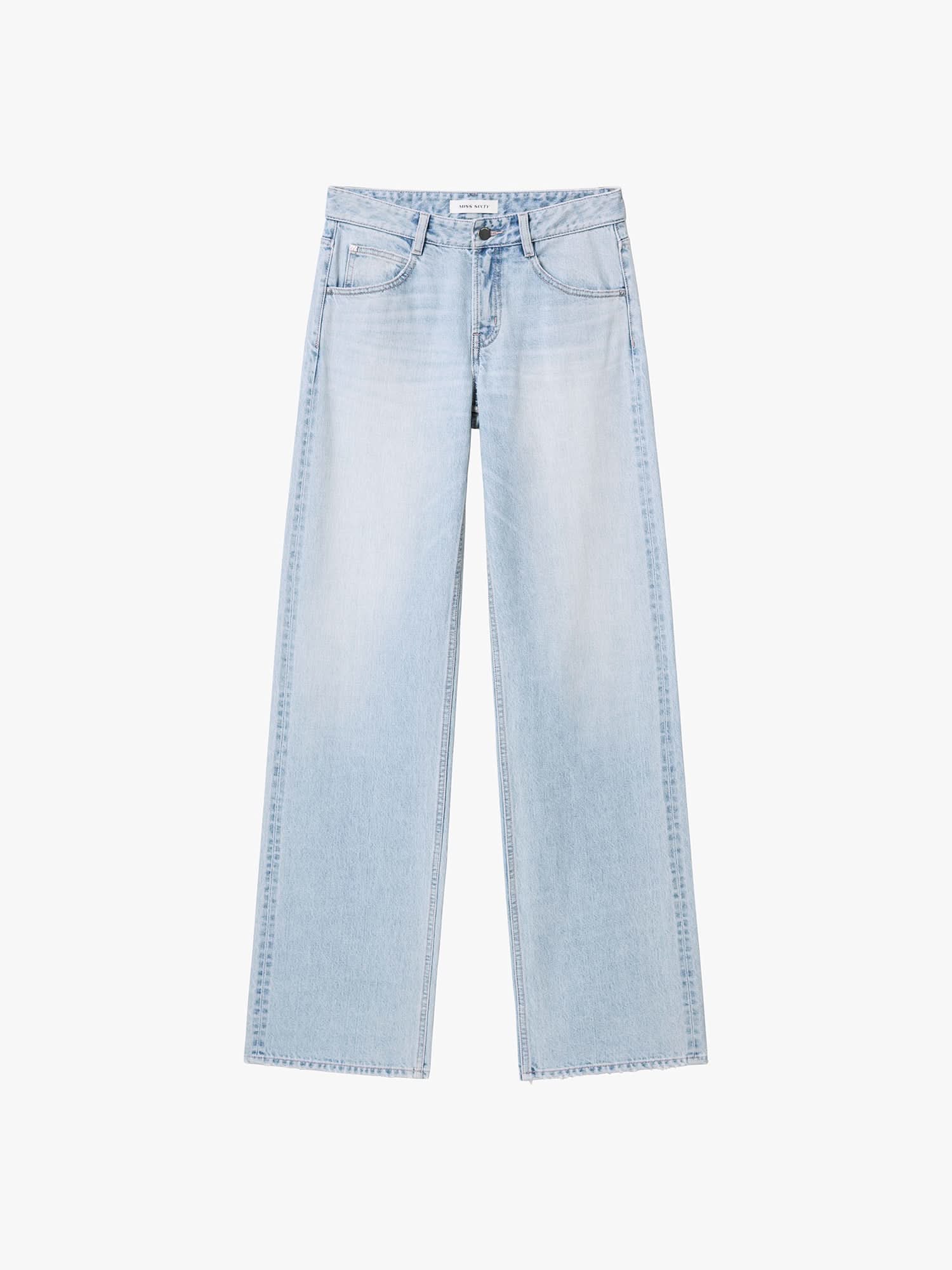 Distressed Straight-Leg Jeans