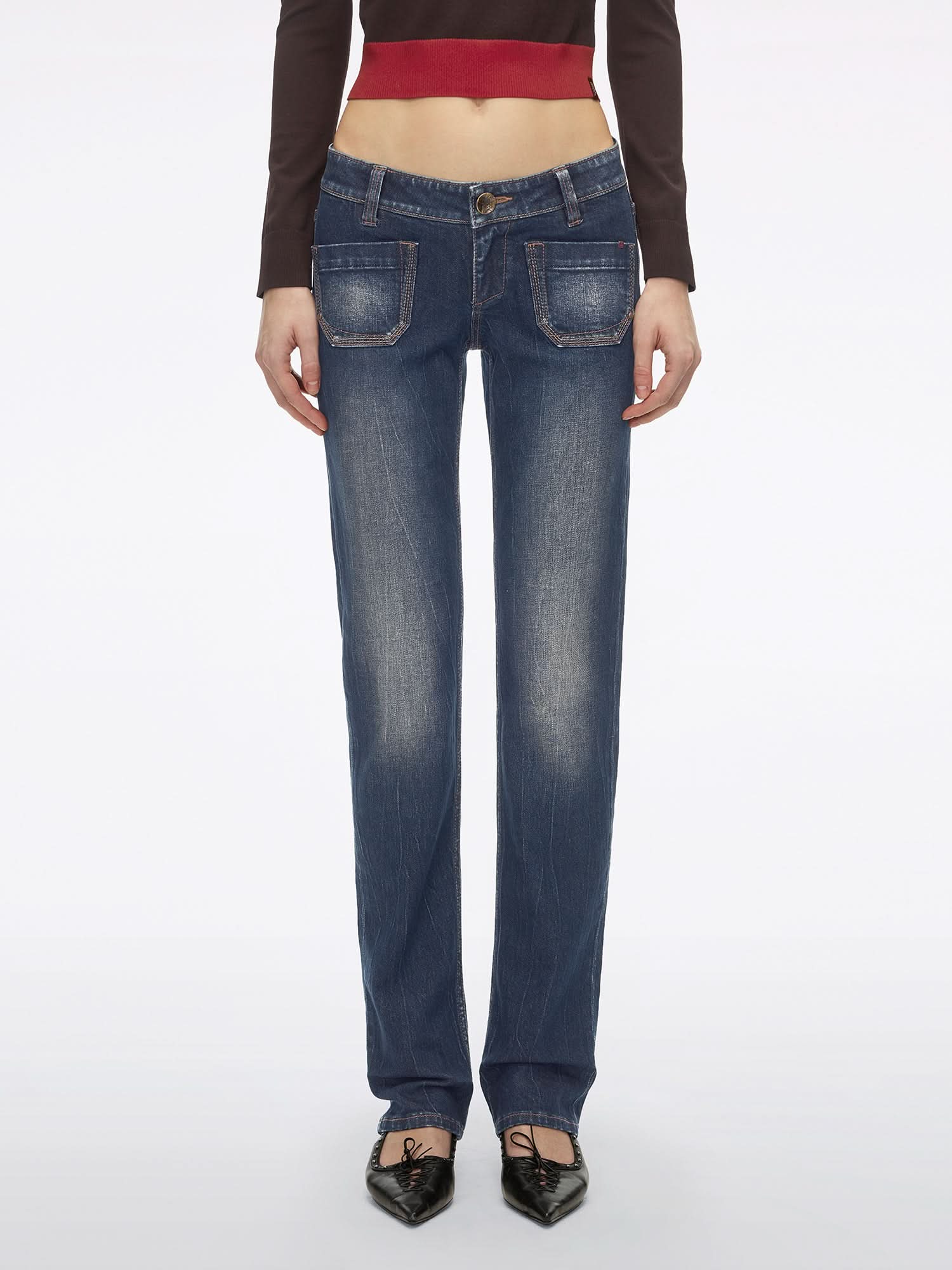 Straight-Leg Denim Jeans
