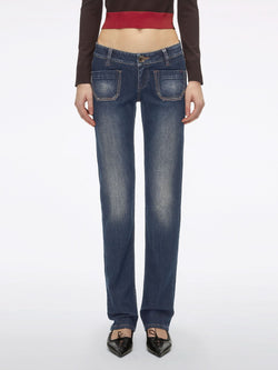 Straight-Leg Denim Jeans