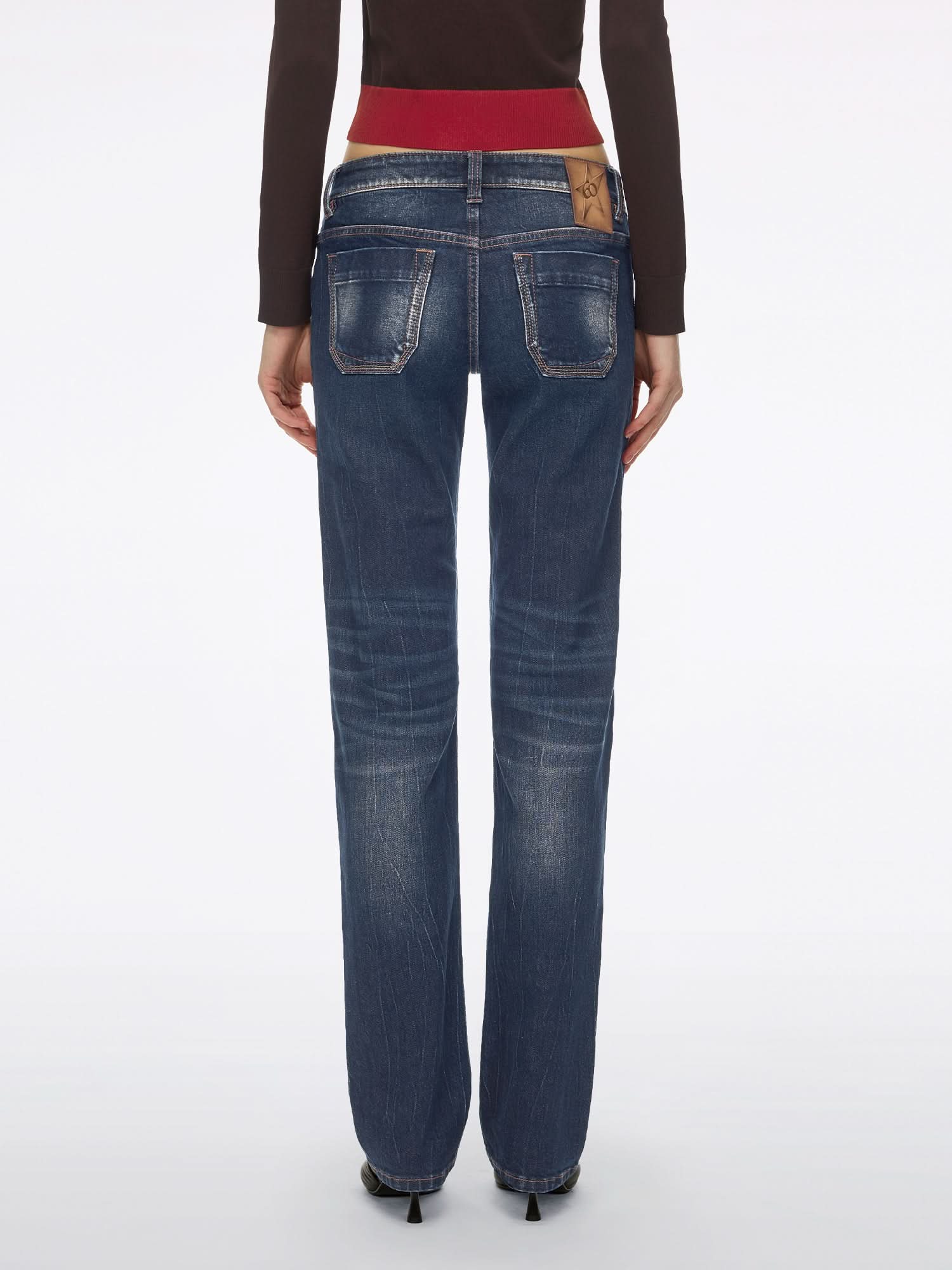Straight-Leg Denim Jeans