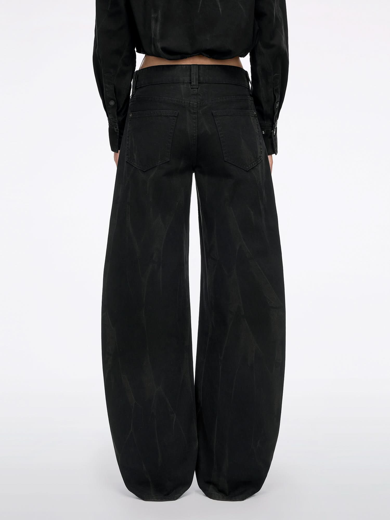 Metal-Plate Curved-Cut Pants
