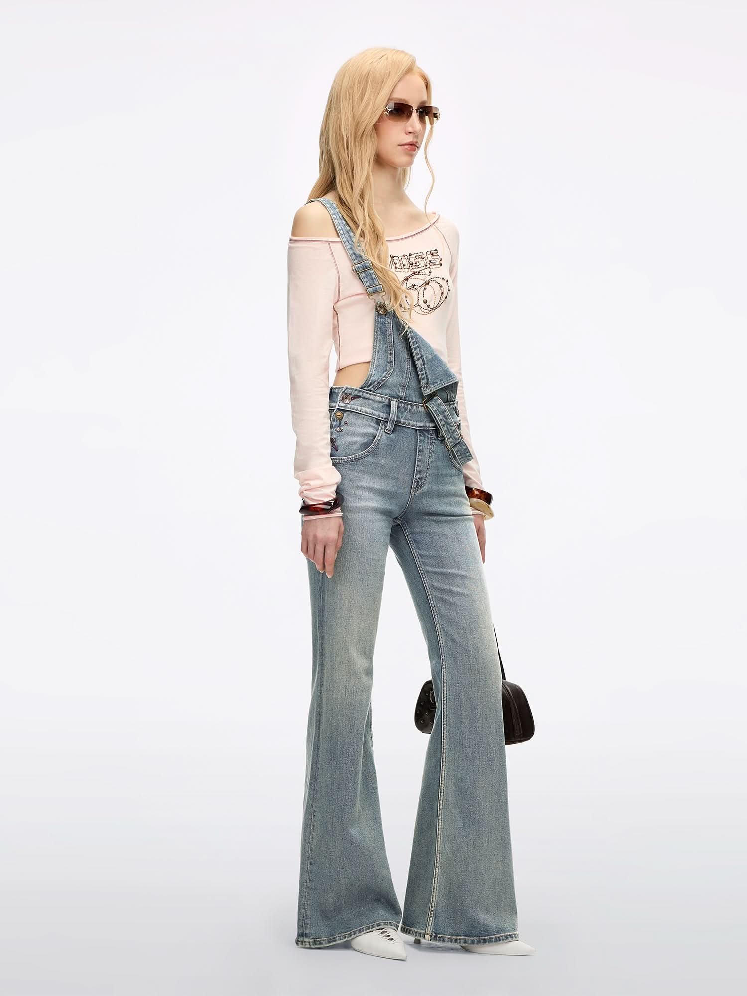 Multi-Button Denim Jumpsuit