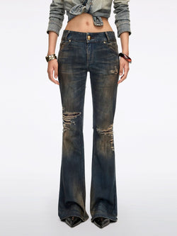 Distressed Flared Jeans