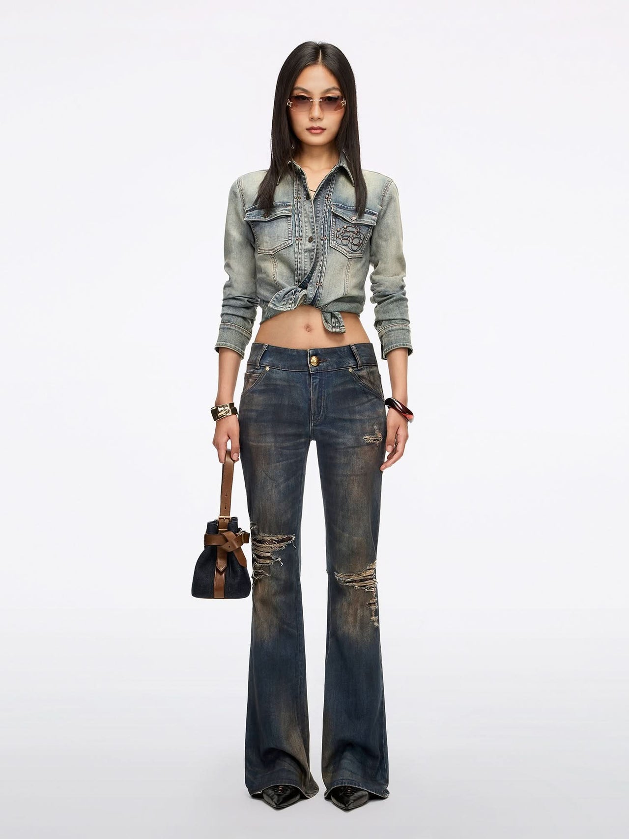 Distressed Flared Jeans