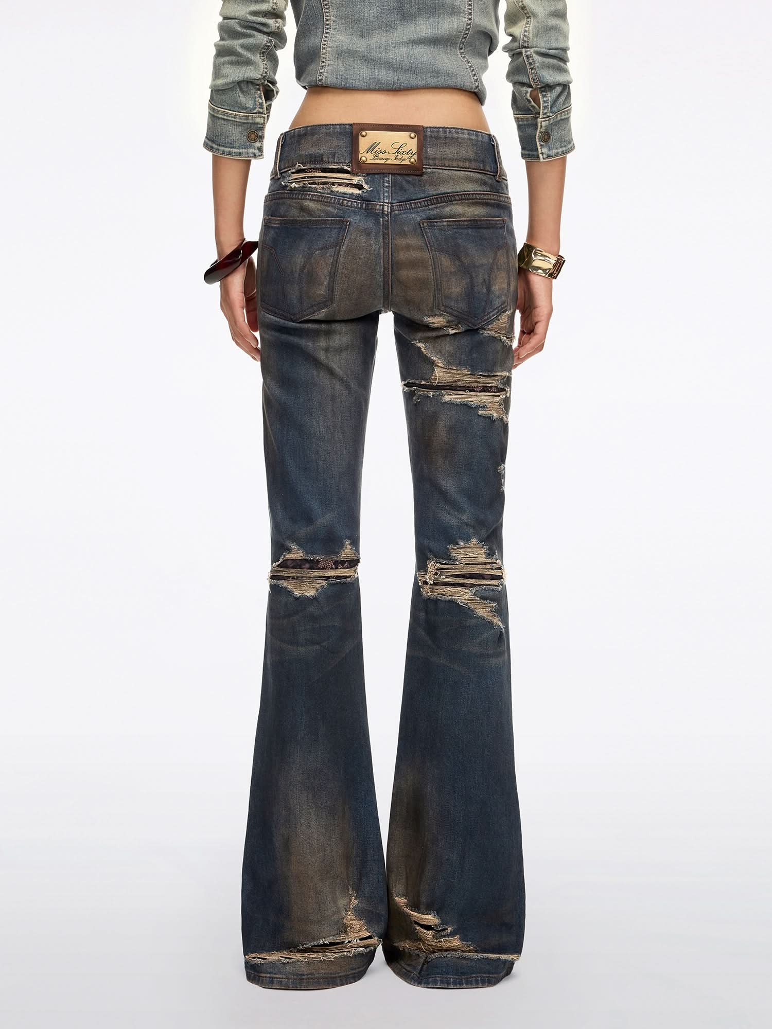 Distressed Flared Jeans