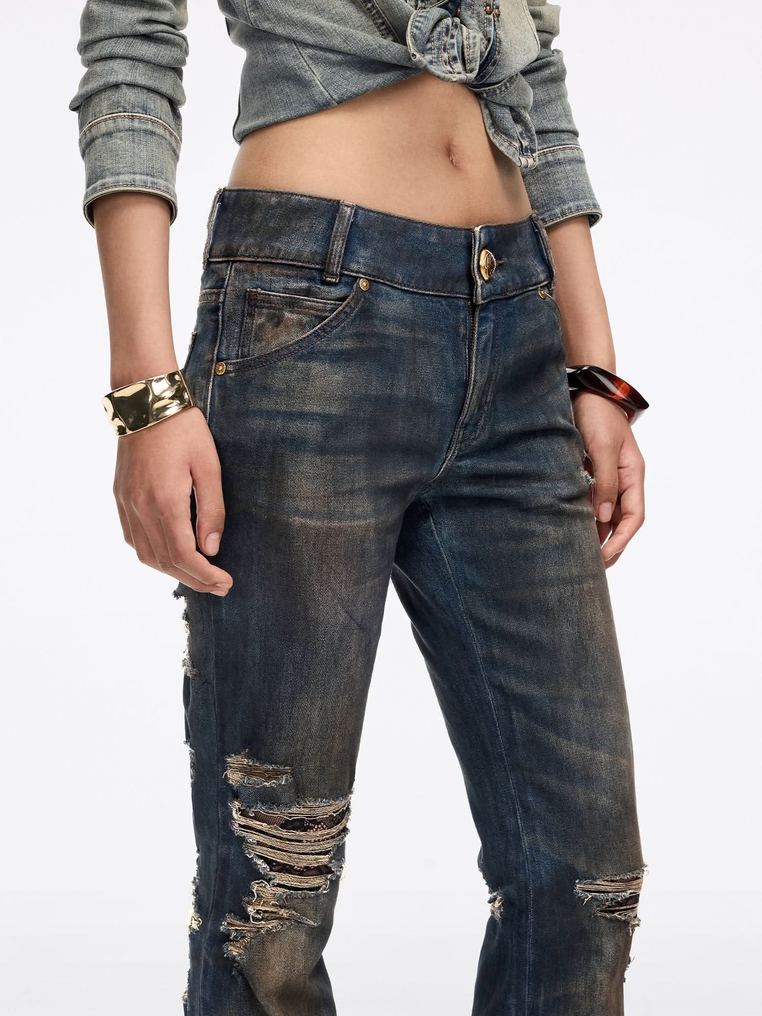 Distressed Flared Jeans