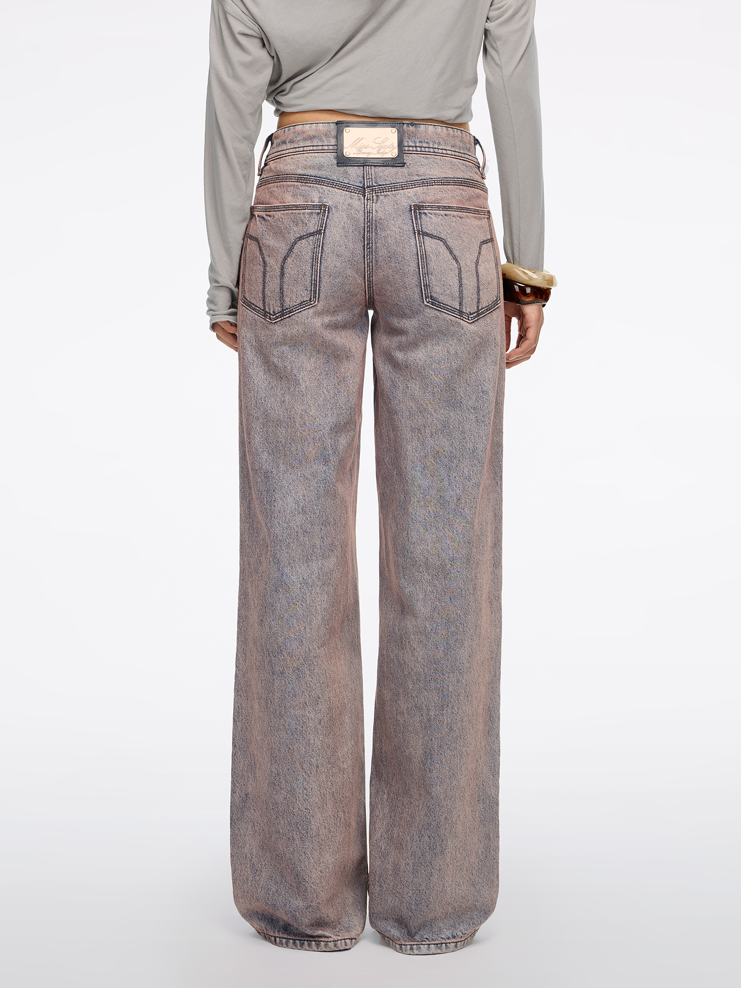 Multi-Button Straight-Leg Jeans