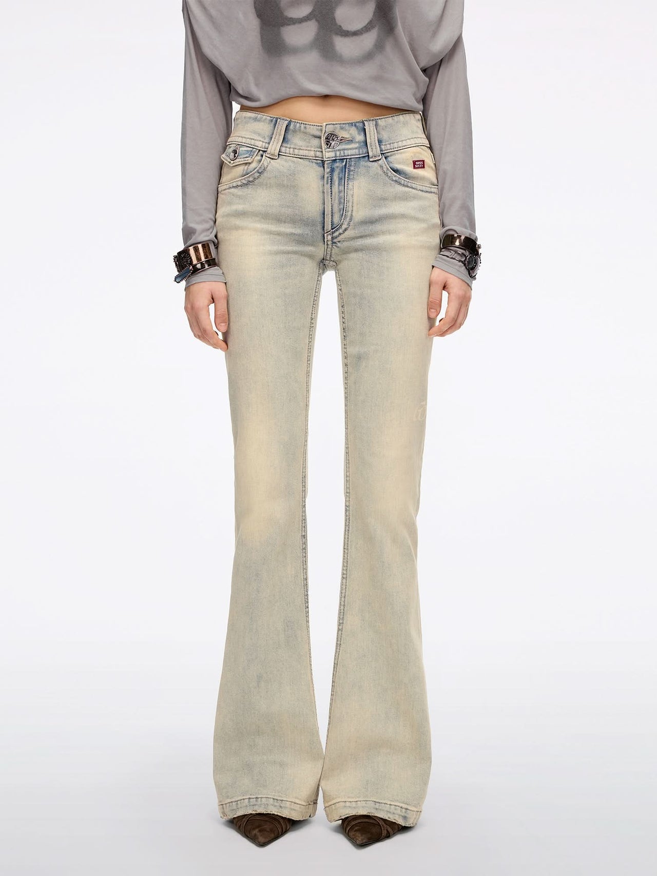 Distressed Flared Jeans