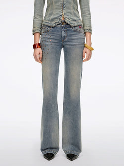 Studded Flared Jeans