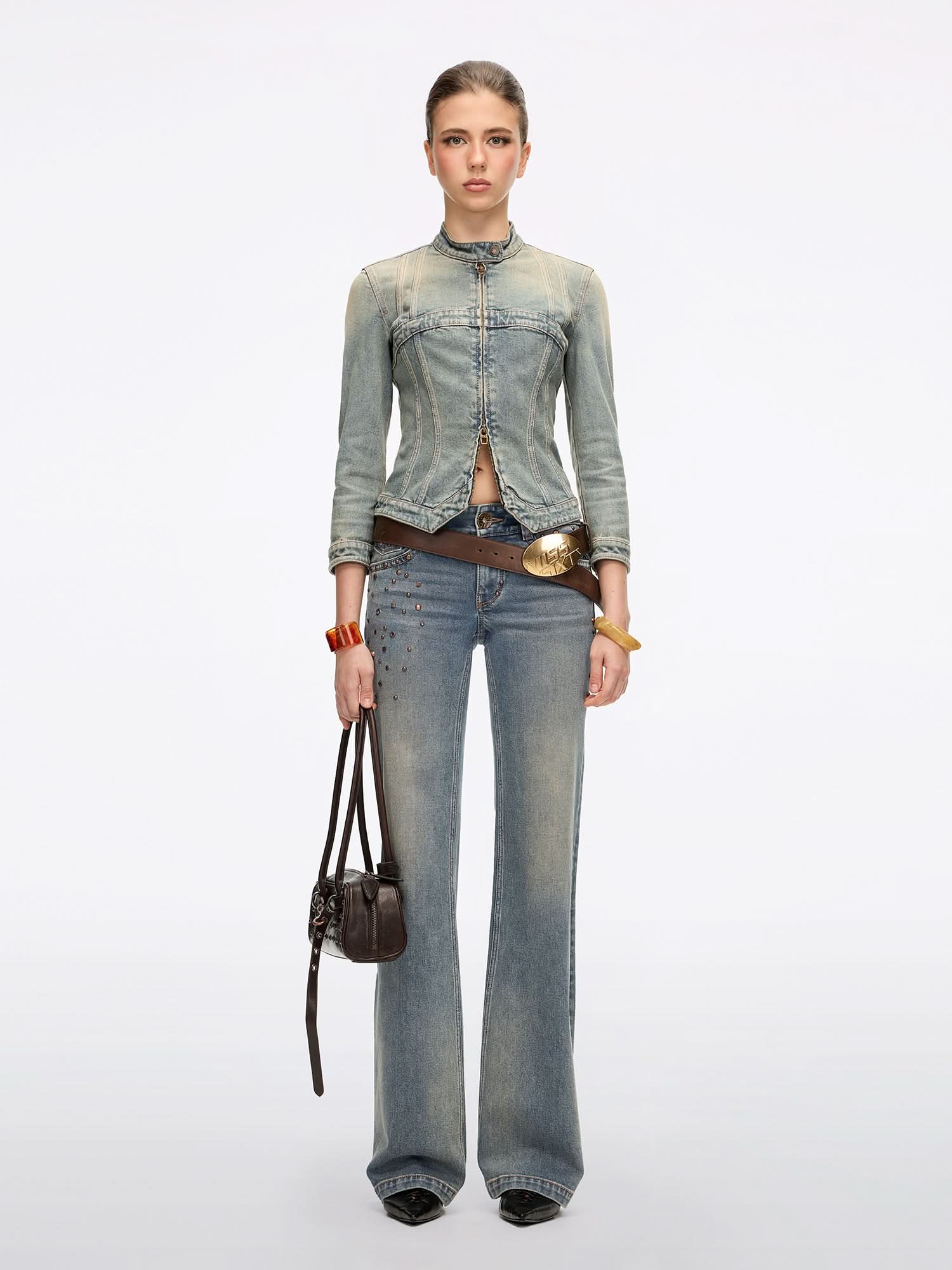 Studded Flared Jeans