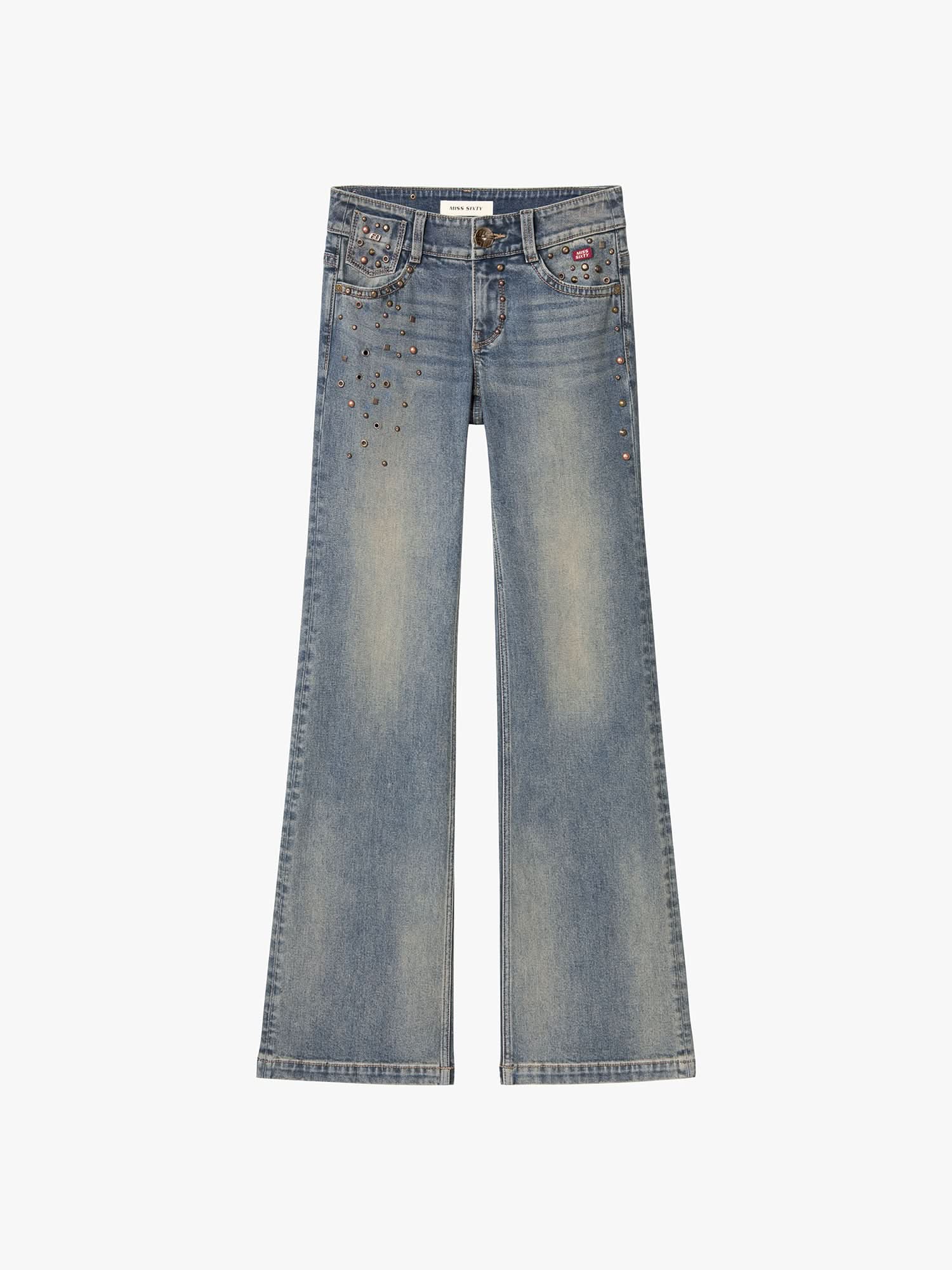 Studded Flared Jeans - MISS SIXTY
