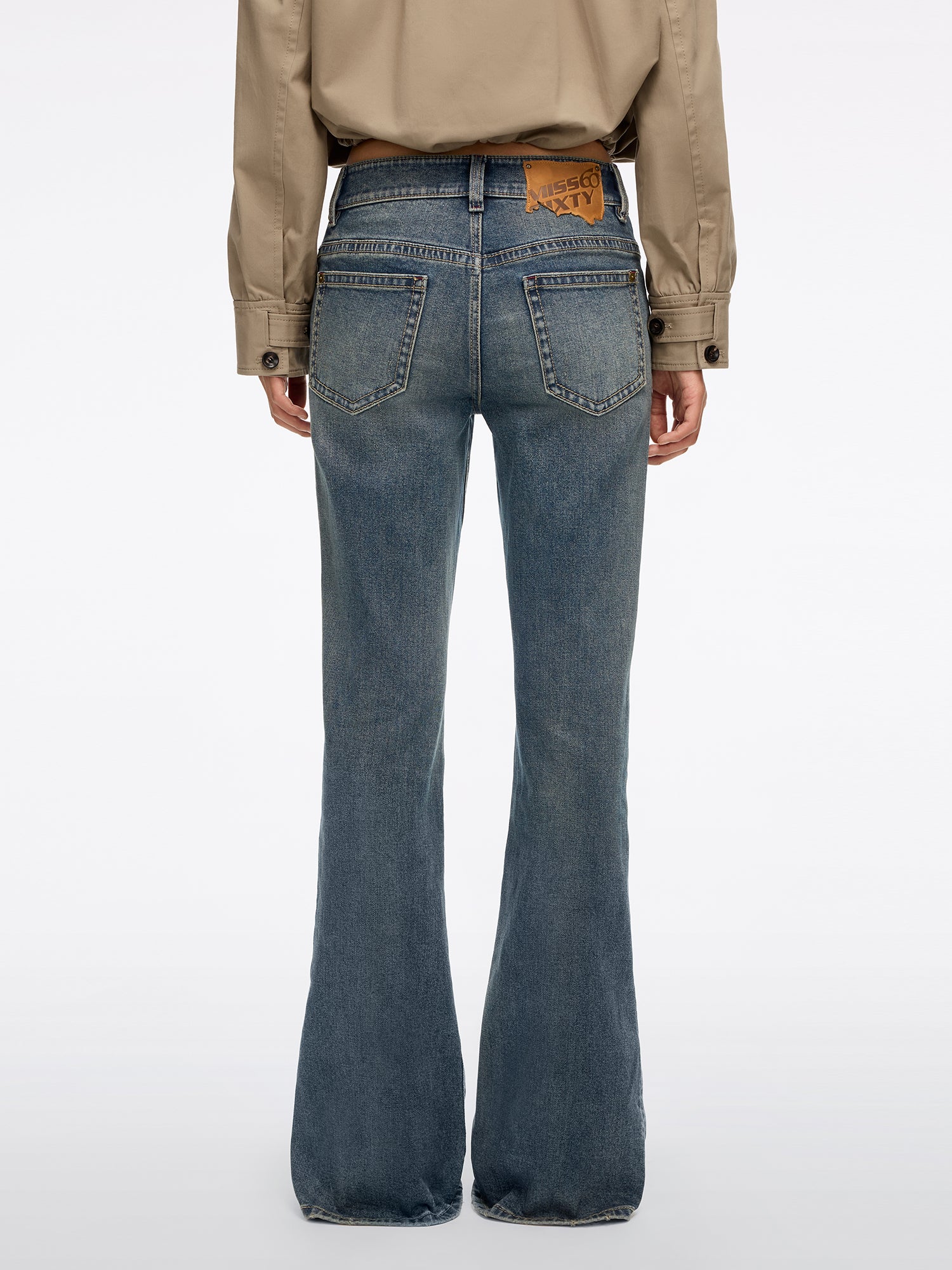 Multi-Button Flared Jeans