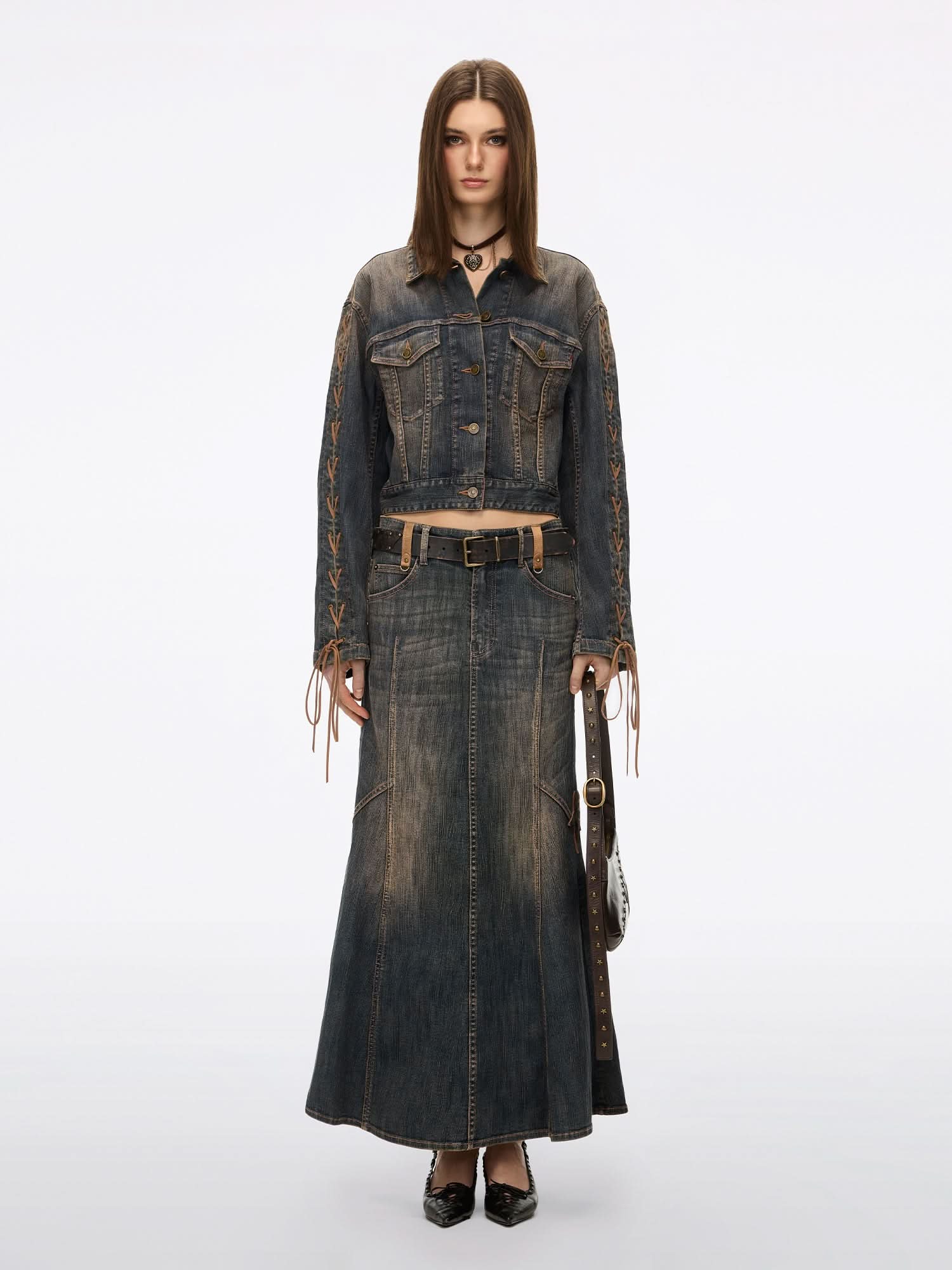 Mermaid Denim Maxi Skirt