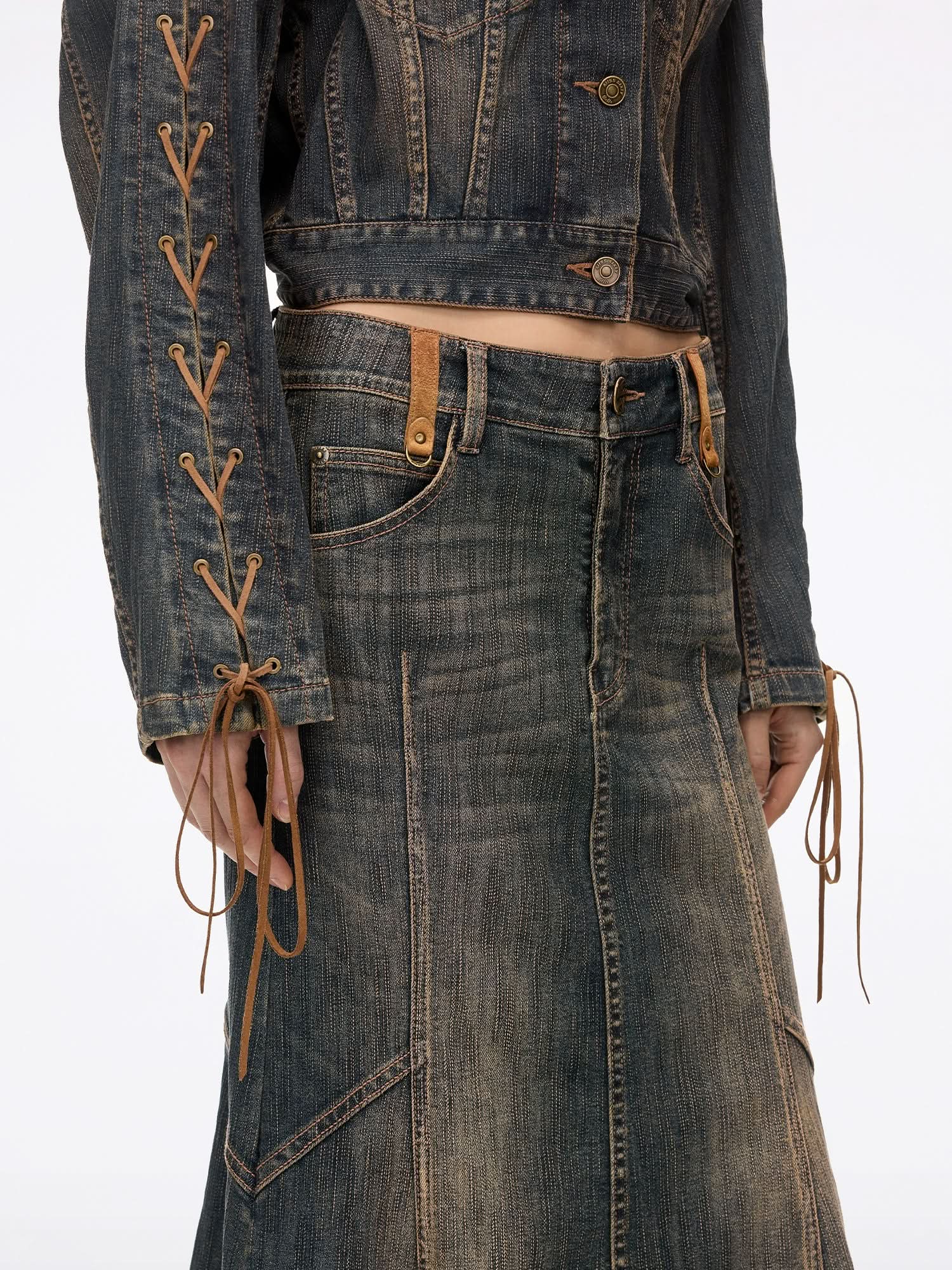 Mermaid Denim Maxi Skirt