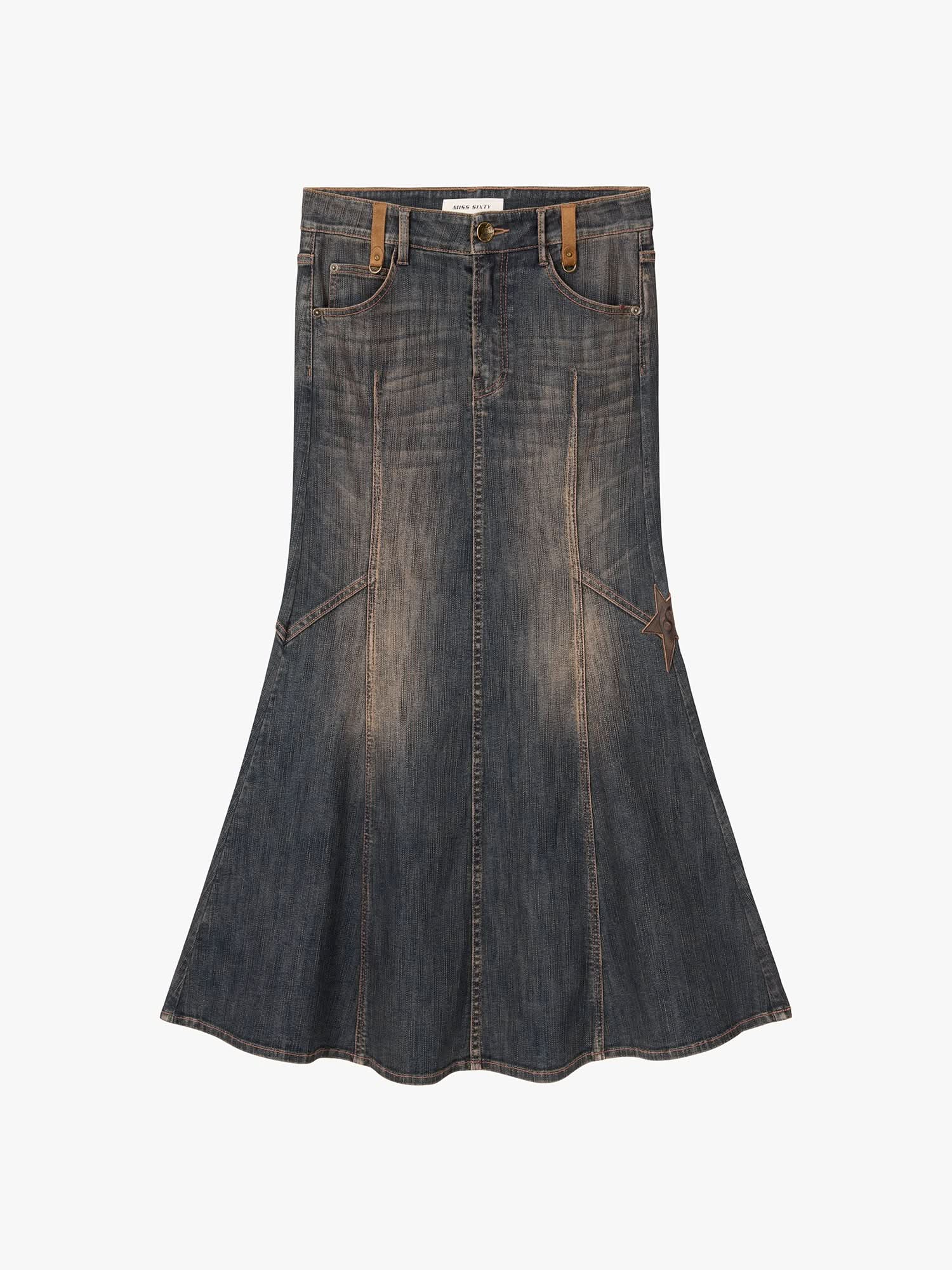 Mermaid Denim Maxi Skirt
