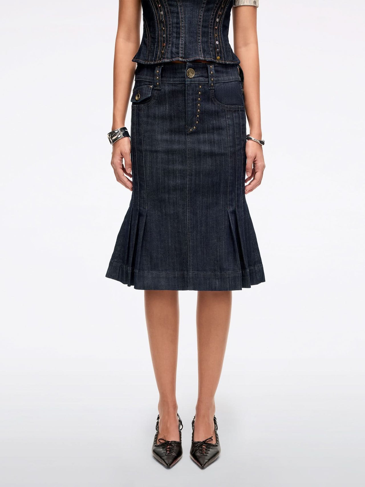 Mermaid Denim Midi Skirt